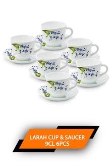 Larah 9cl 6pcs Cup & Saucer Set Lavender